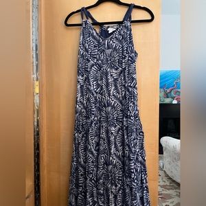 Garnet Hill blue patterned maxi dress